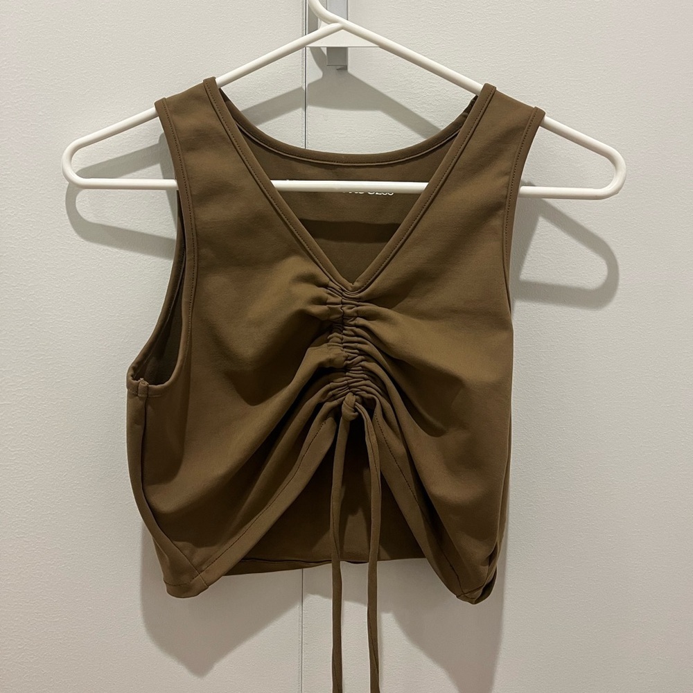 Live the Process Reverie ruched crop top brown/green, XL